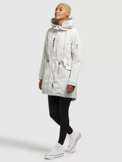 Khujo Parkas Parka Mi-saison Dayes Femme Blanc Cassé -Magasin D'usine Khujo 06b0992775a9a57915ca166e142ba4dd