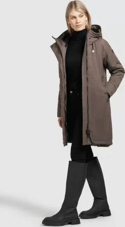 Khujo Parkas Parka Mi-saison LARIA Femme Marron -Magasin D'usine Khujo 155a38665723a26884af308258a88dcc