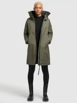 Khujo Manteaux De Mi-saison Manteau Mi-saison LISAD Femme Kaki -Magasin D'usine Khujo 1c51fc2efa692a8fe210d42db53feff5