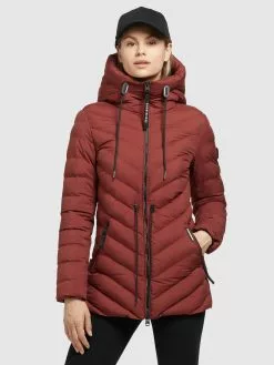Khujo Vestes De Mi-saison Veste Mi-saison Noomi Femme Rouge Rouille -Magasin D'usine Khujo 257f8351e4b85e8adf47bcc1447e563e