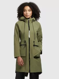 Khujo Parkas Parka Mi-saison Femme Olive -Magasin D'usine Khujo 34e4a957b4a39d5286847c95d469387d