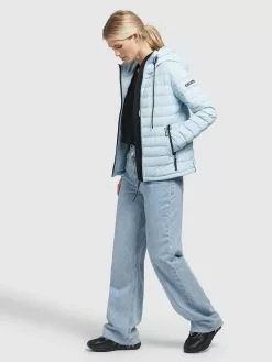 Khujo Vestes De Mi-saison Veste Mi-saison LOVINA4 MATT Femme Bleu Clair -Magasin D'usine Khujo 45cabb058706d0a0b8d1e4dd24c224fb