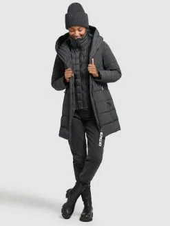 Khujo Manteaux Courts Manteau D’hiver Floyt Femme Gris Foncé -Magasin D'usine Khujo 542caea8563041d5bc868345c48f728b
