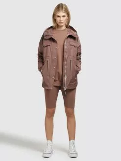 Khujo Vestes De Mi-saison Veste Mi-saison PRAYATA Femme Marron -Magasin D'usine Khujo 5925ce5f19eb1cb11da743b0c5f38eab