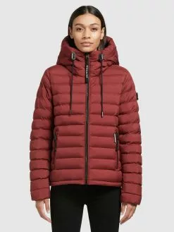 Khujo Vestes De Mi-saison Veste Mi-saison Lovina Femme Rouge Foncé -Magasin D'usine Khujo 5aa84b523b54a3b8aa213405353aea66