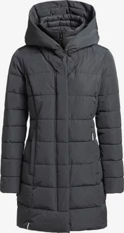 Khujo Manteaux Courts Manteau D’hiver Floyt Femme Gris Foncé