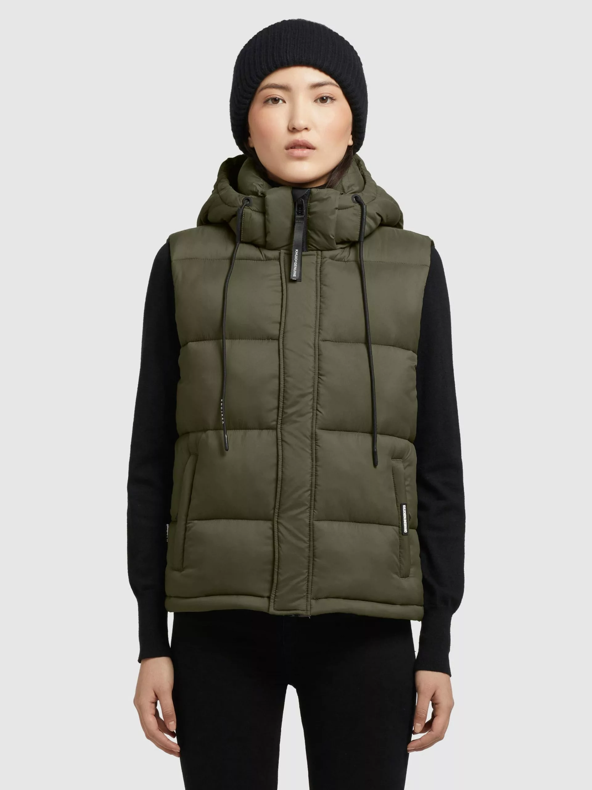 Khujo Vestes Sans Manches Gilet Eden Femme Kaki 4 Khujo Vestes Sans Manches Gilet Eden Femme Kaki – Image 2