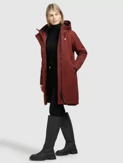 Khujo Parkas Parka Mi-saison Femme Rouge Rouille -Magasin D'usine Khujo 88c7a010b382917fe939d8c4a0207619