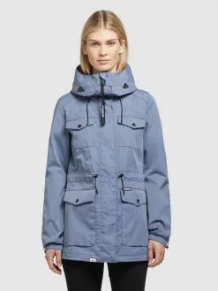 Khujo Parkas Parka Mi-saison ELST Femme Bleu -Magasin D'usine Khujo 8defdbe761b7372142c93e1f89e5b876