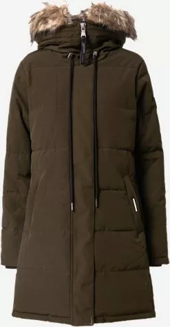 Khujo Manteaux Dhiver Manteau D’hiver Cloren Femme Olive