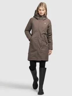 Khujo Parkas Parka Mi-saison LARIA Femme Marron -Magasin D'usine Khujo dd208e75d458c003f9cbd1df070c72cf