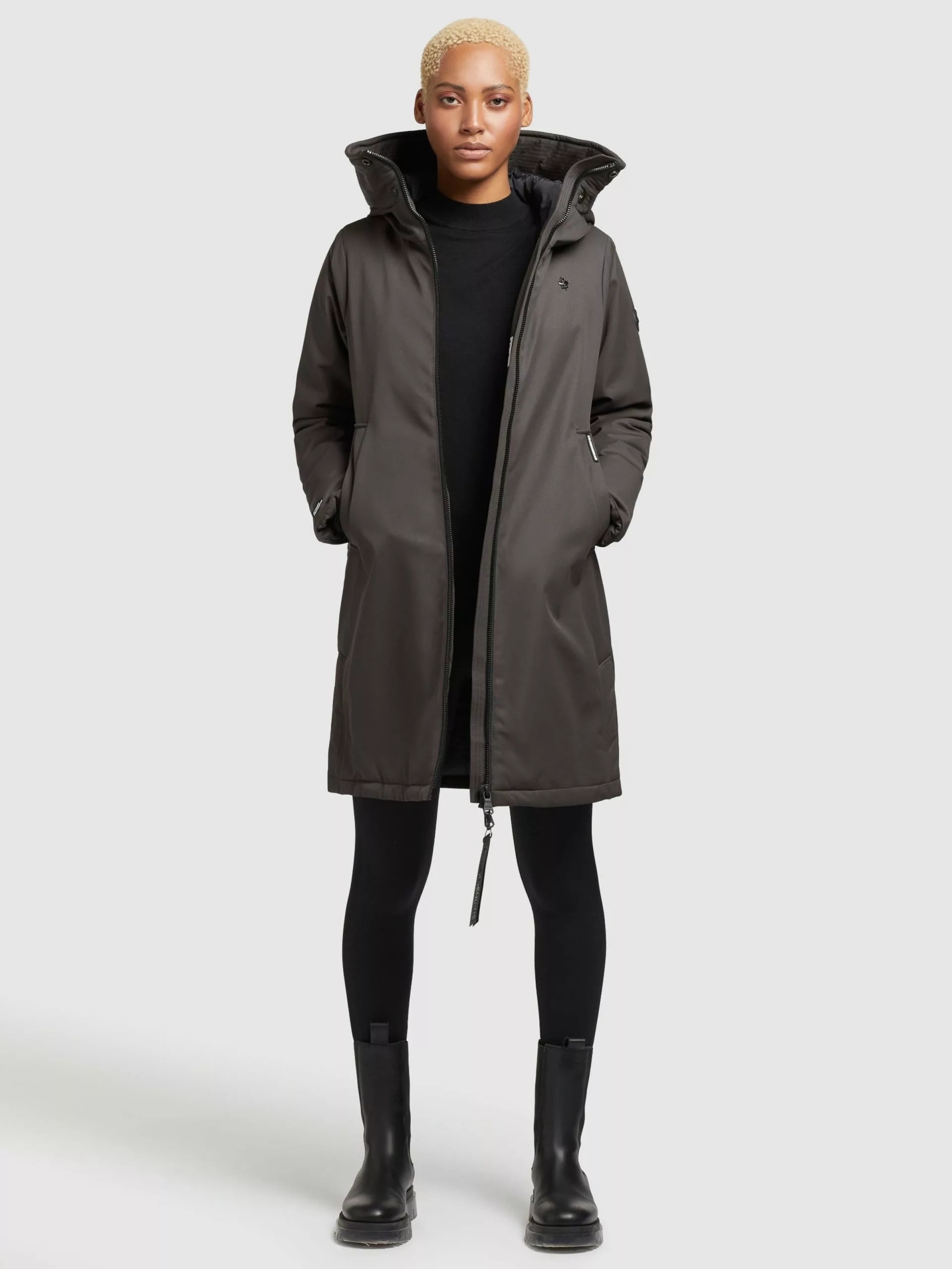 Khujo Manteaux De Mi-saison Manteau Mi-saison LISAD Femme Gris Foncé 7 Khujo Manteaux De Mi-saison Manteau Mi-saison LISAD Femme Gris Foncé – Image 5