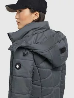 Khujo Manteaux De Mi-saison Manteau Mi-saison Fitt Light Femme Gris Foncé -Magasin D'usine Khujo e90d9aec24b7751ba7c543f01b2adc73