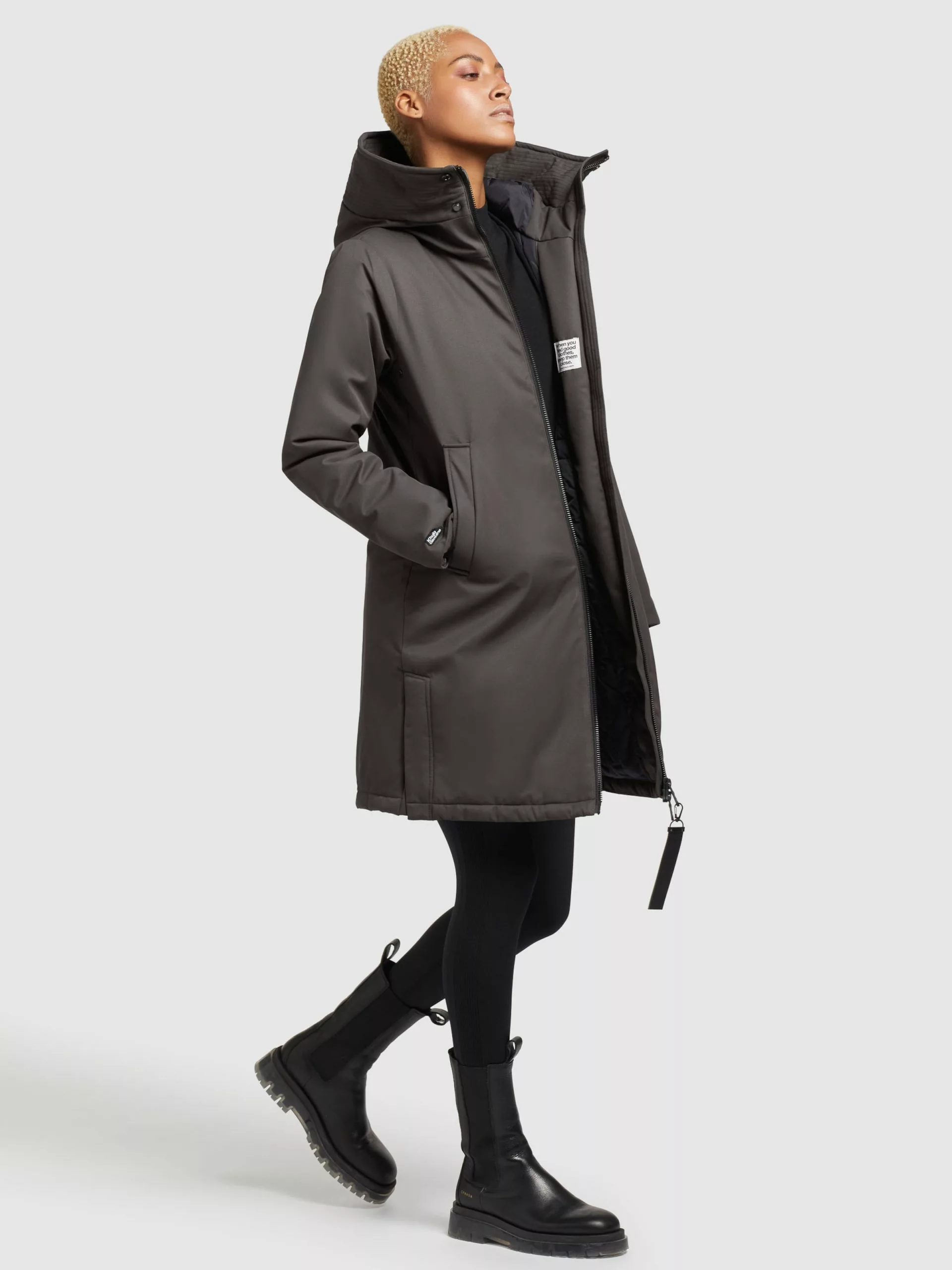 Khujo Manteaux De Mi-saison Manteau Mi-saison LISAD Femme Gris Foncé 8 Khujo Manteaux De Mi-saison Manteau Mi-saison LISAD Femme Gris Foncé – Image 6