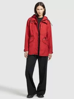 Khujo Parkas Parka Mi-saison FELINA Femme Rouge -Magasin D'usine Khujo fa946f692e98f8daa0a9caf6c18ee627