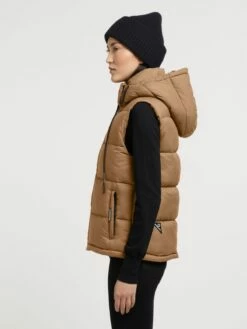 Khujo Vestes Sans Manches Gilet Eden Femme Noisette -Magasin D'usine Khujo 28d75dd54630500d5800cedf560a08ca